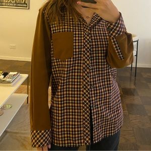 Vintage plaid & corduroy button down 🤎